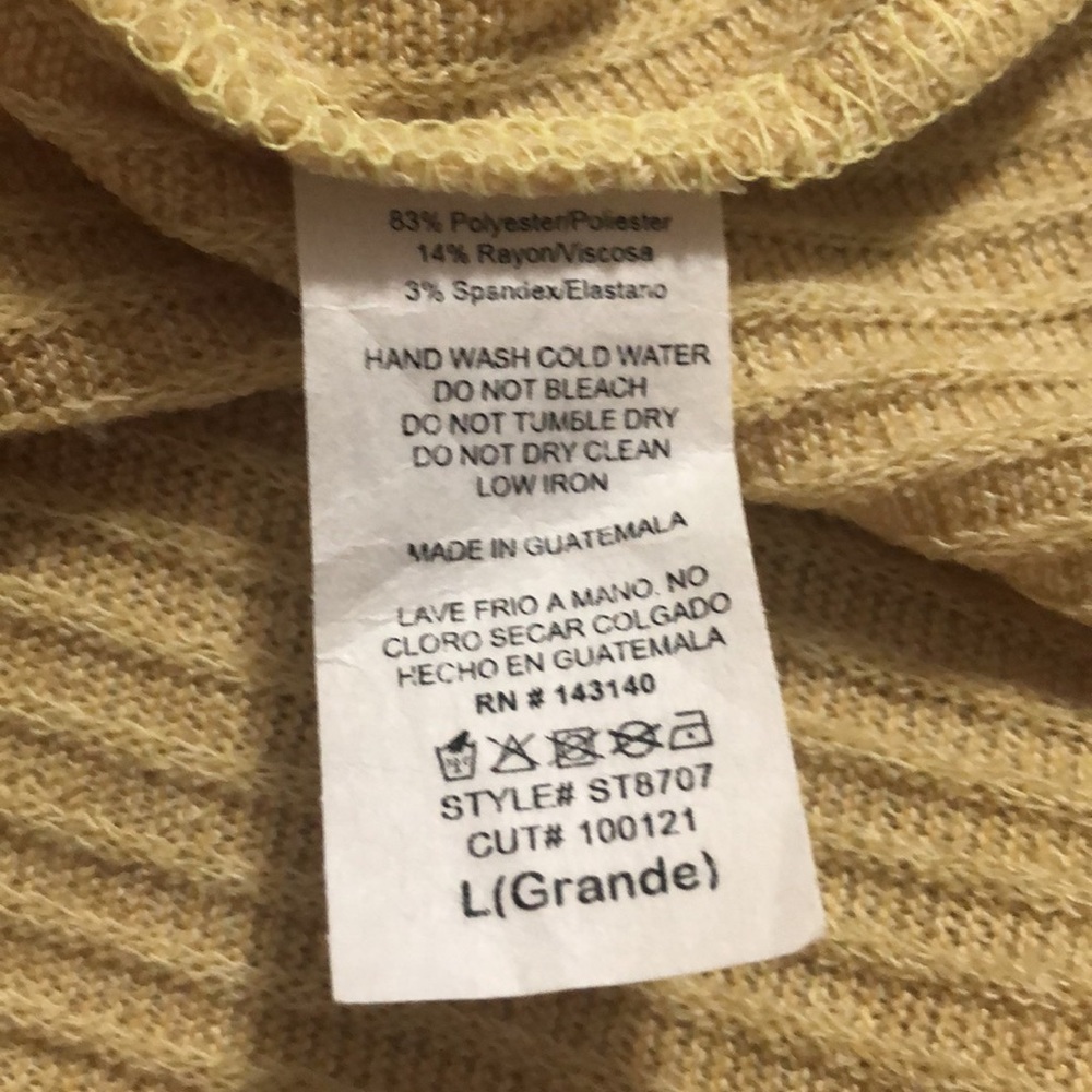 Style Rack Yellow Rib Knit Button Front Tank - Picture 6 of 6